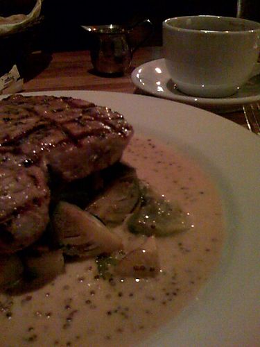Porkchop, Brussels Sprouts and Americano