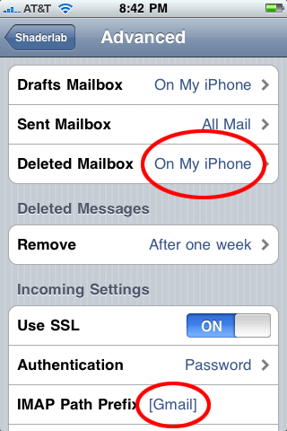iPhone Mail Settings